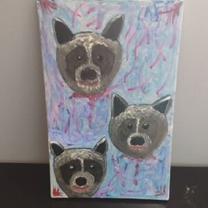 Hand-Painted Dog Canvas Art